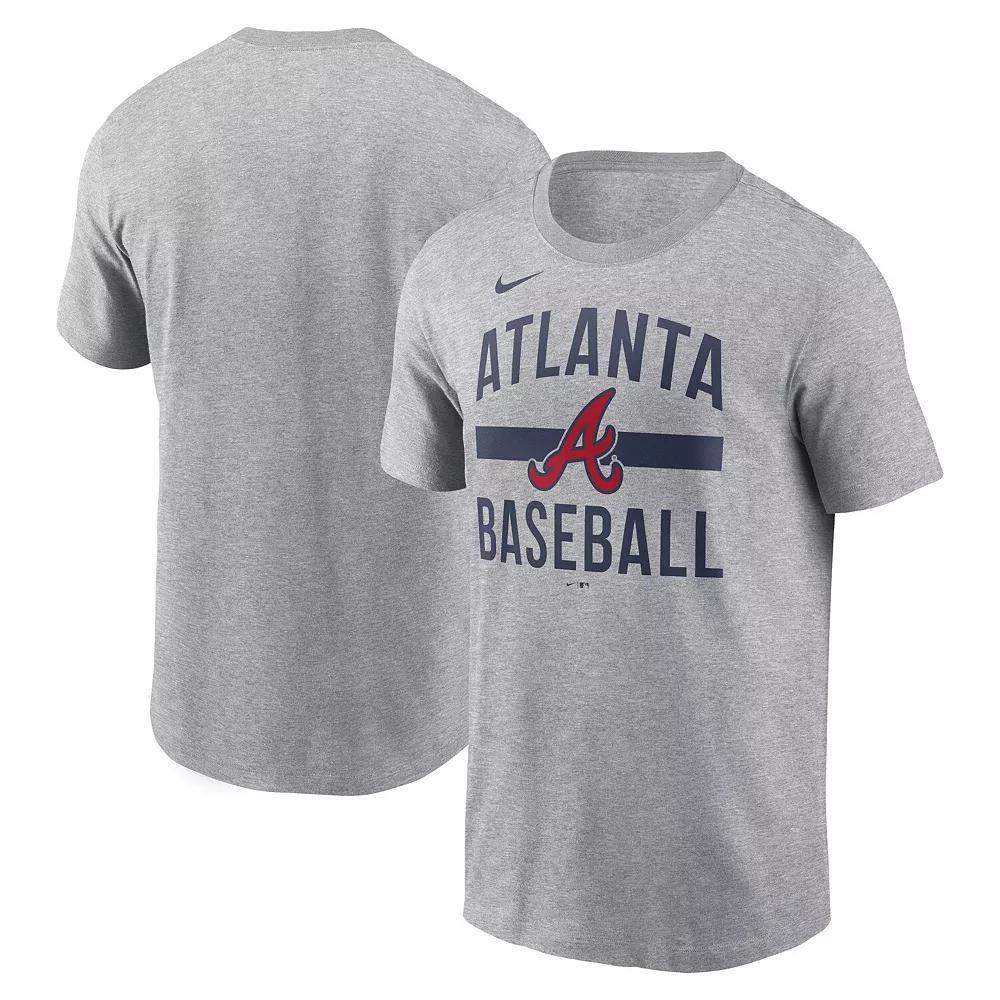 Men's Nike  Heather Gray Atlanta Braves Arched T-Shirt, Size: 2XL, Grey Product Image