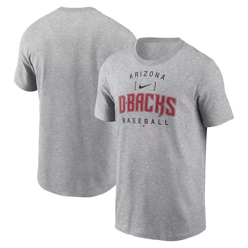 Men's Nike Heather Gray Miami Marlins Home Team Athletic Arch T-Shirt, Size: 3XL, Grey Product Image