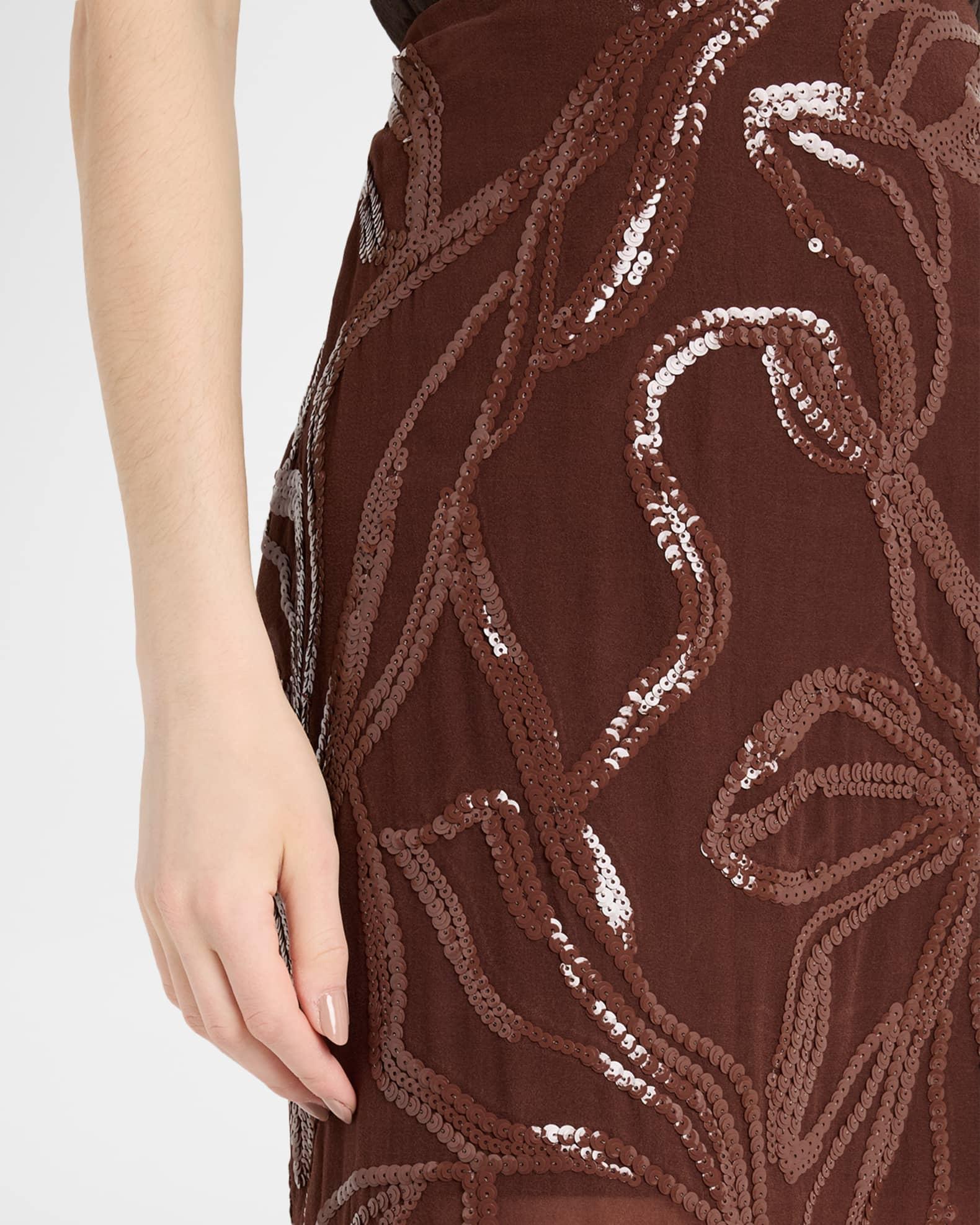 Sequined Georgette Midi Skirt Product Image