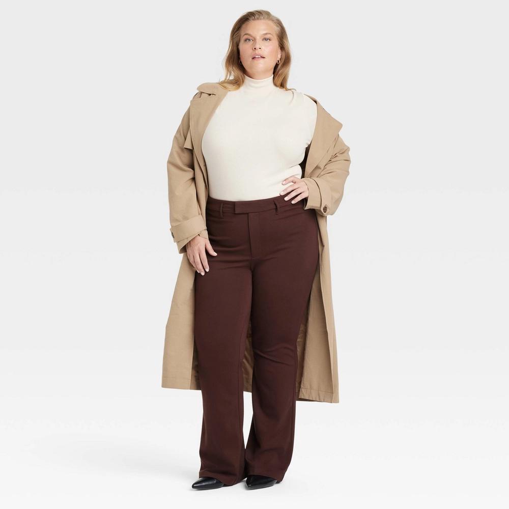 Women's Ribbed Short Sleeve Mock Turtleneck T-Shirt - A New Day™ Cream XXL Product Image