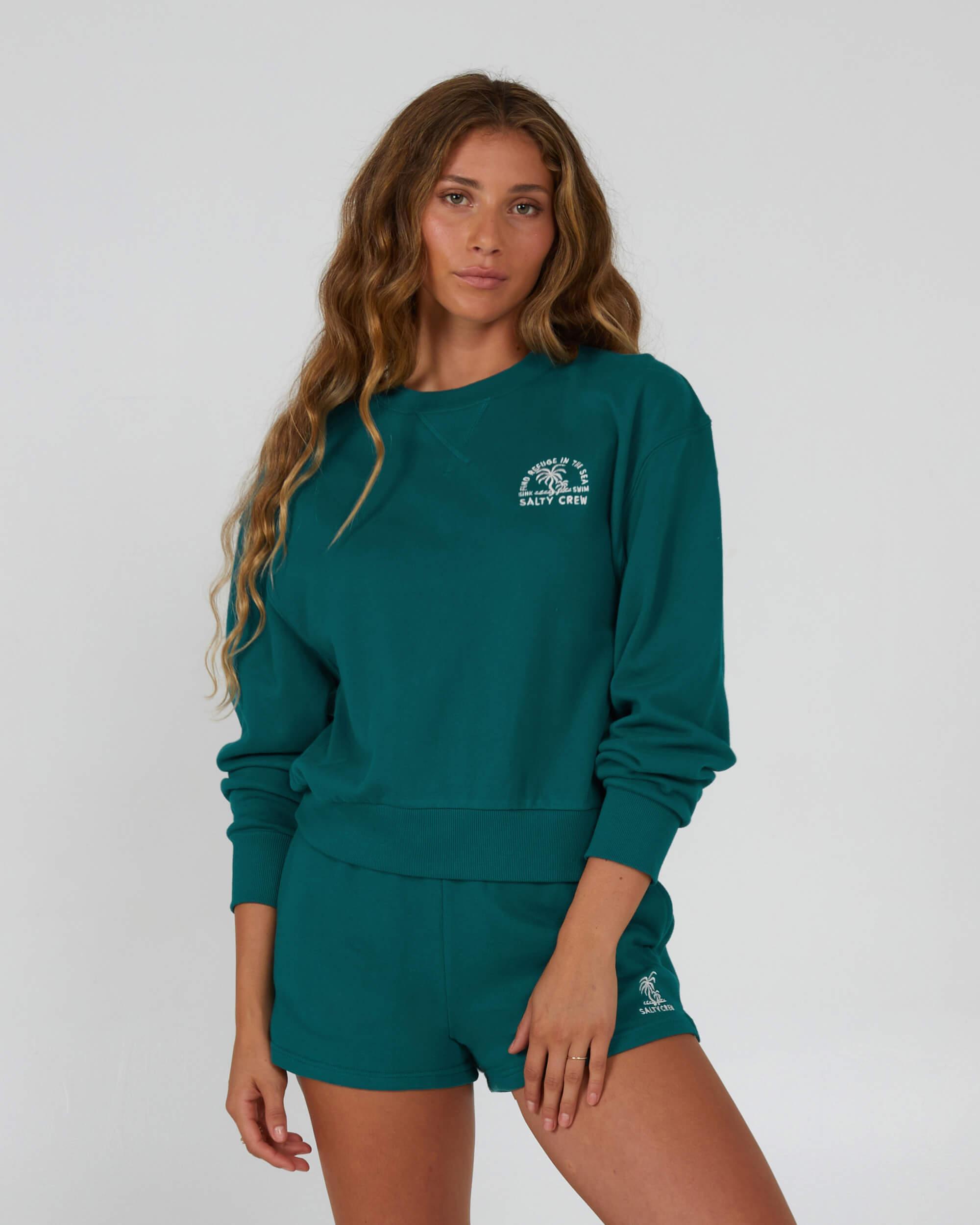Sand Bar Crew Fleece - Kelp Female Product Image