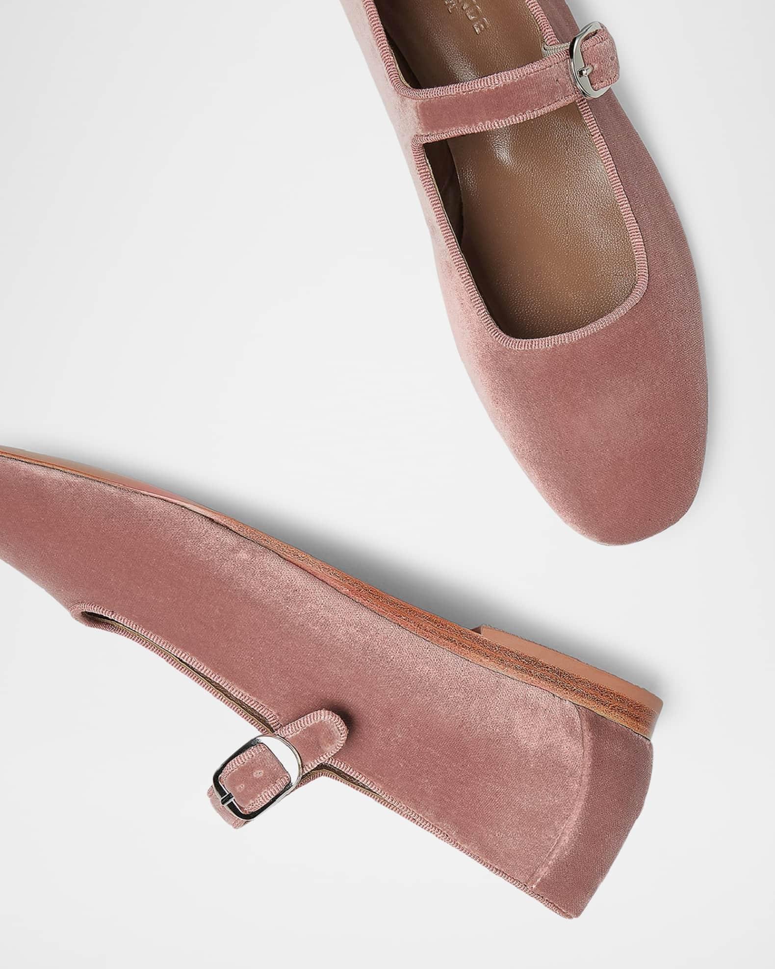 Velvet Mary Jane Ballerina Flats Product Image