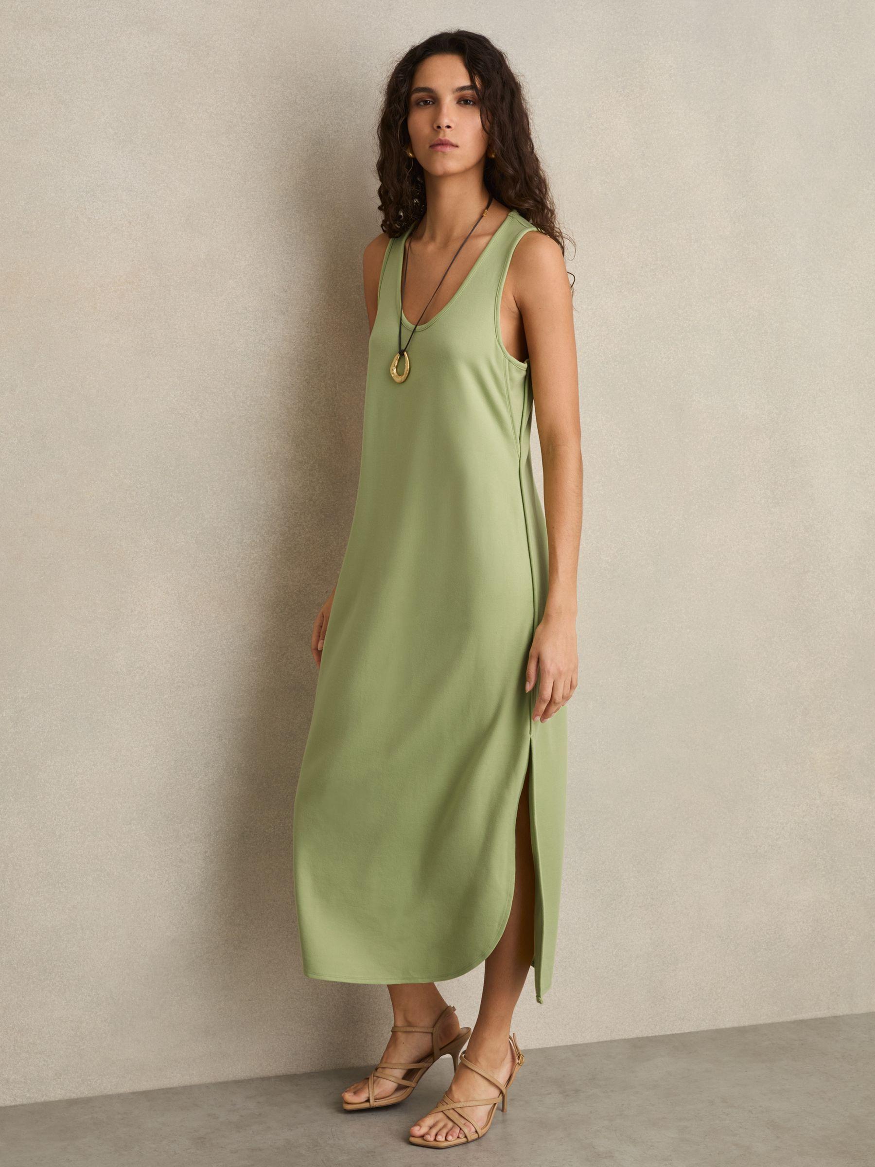 Jersey Knit Maxi Dress in Green Product Image