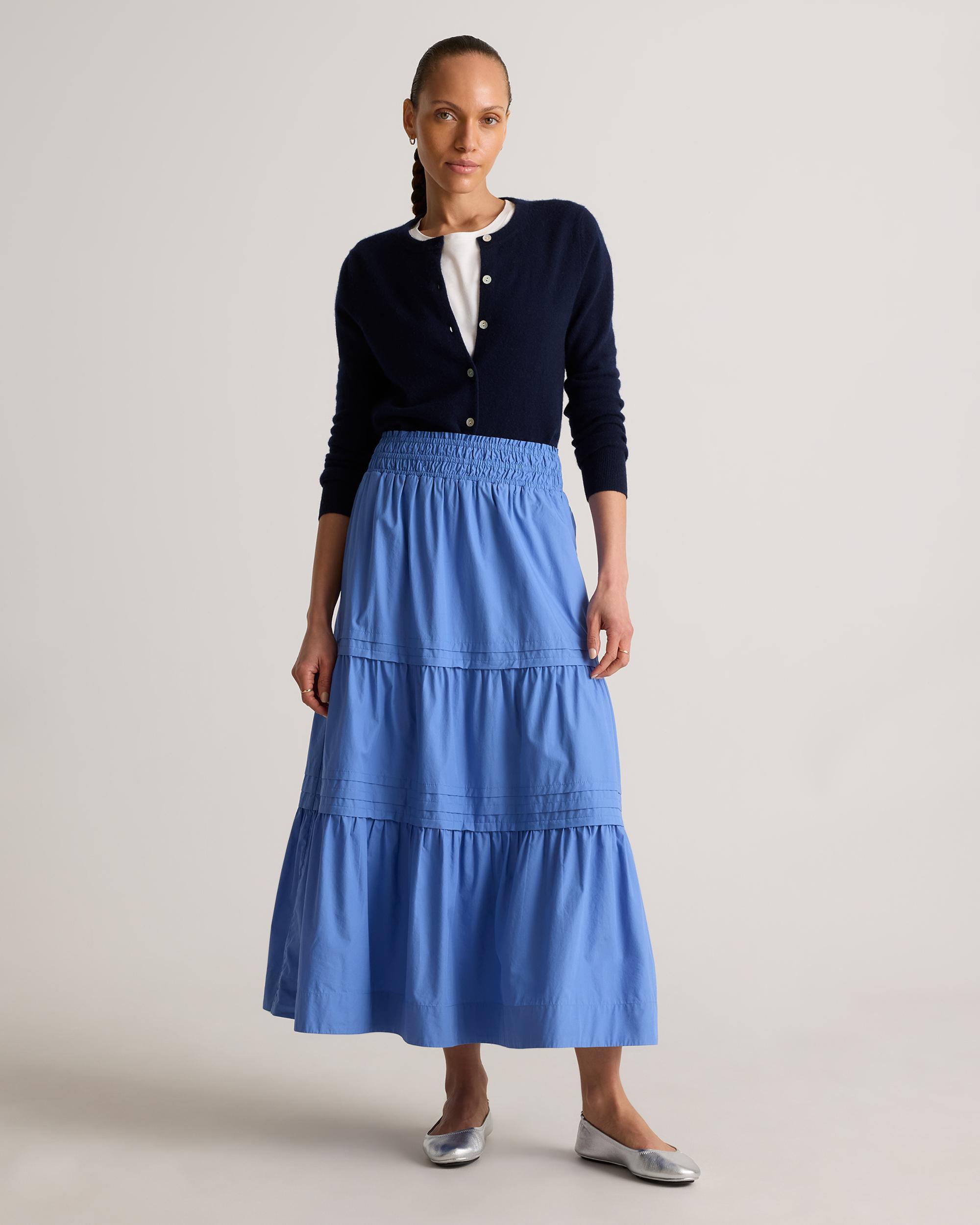 Quince | Women's Poplin Tiered Maxi Skirt Organic Cotton Product Image