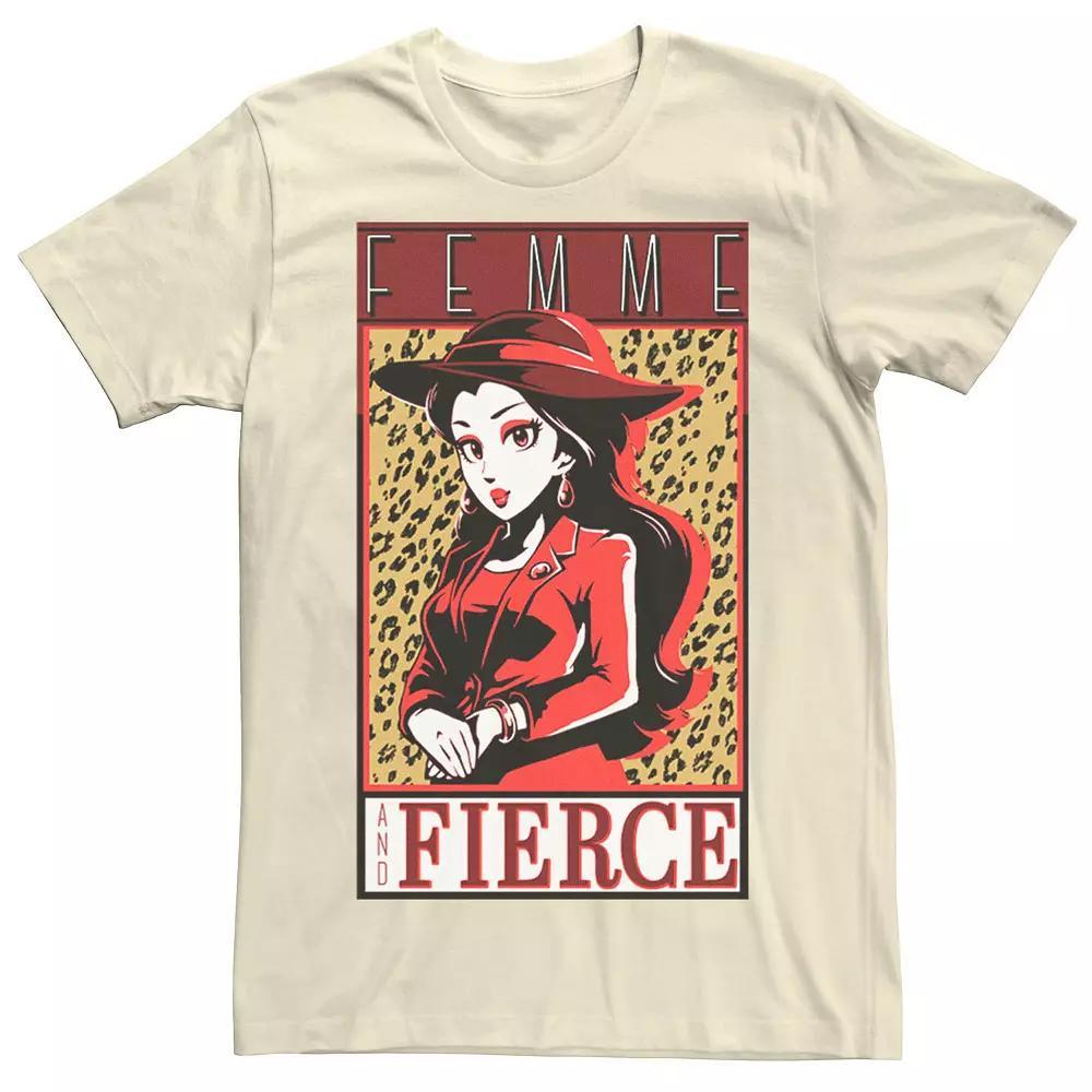 Men's Super Mario Odyssey Pauline Femme And Fierce Cheetah Poster Tee, Size: Medium, Natural Product Image