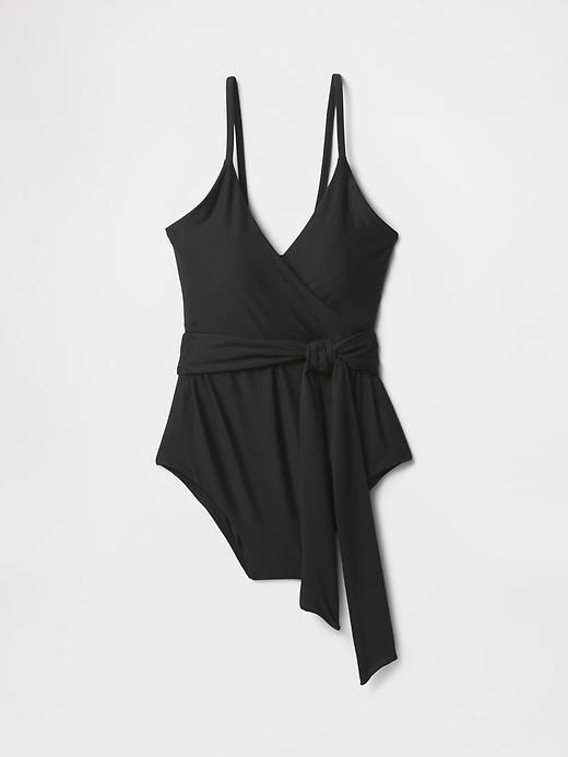 Tie-Knot Cutout Wrap One-Piece Swimsuit Product Image