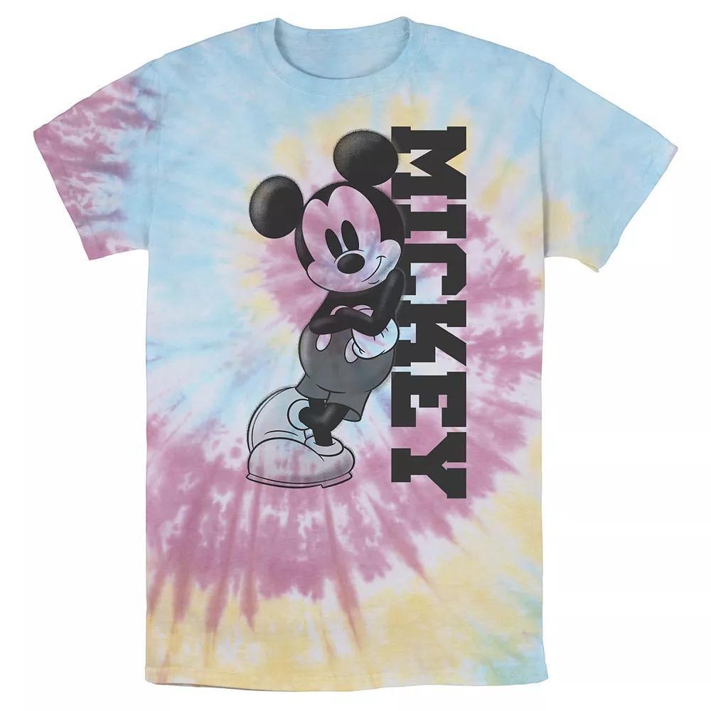 Men's Disney Mickey Mouse Leaning on Name Wash Tee, Size: Large, Black Grey Product Image