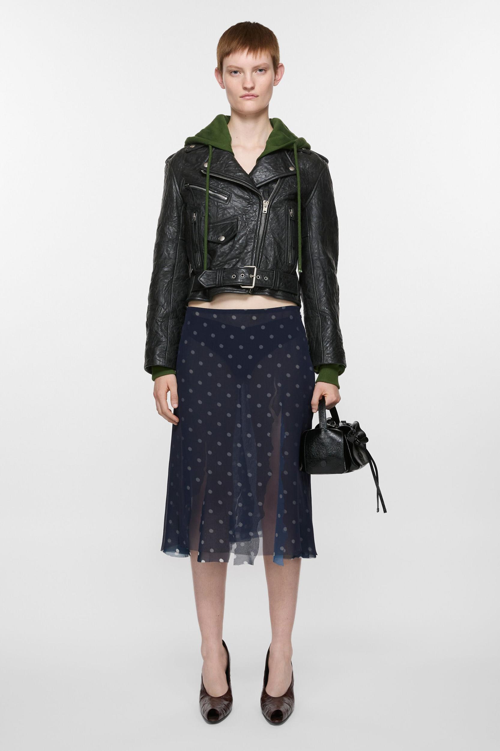 Layered leather jacket Product Image