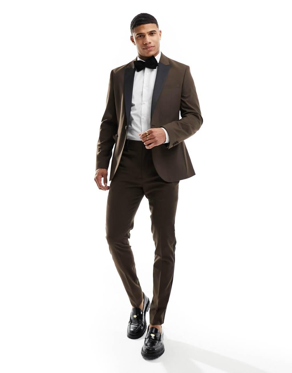 ASOS DESIGN skinny tuxedo suit pants Product Image