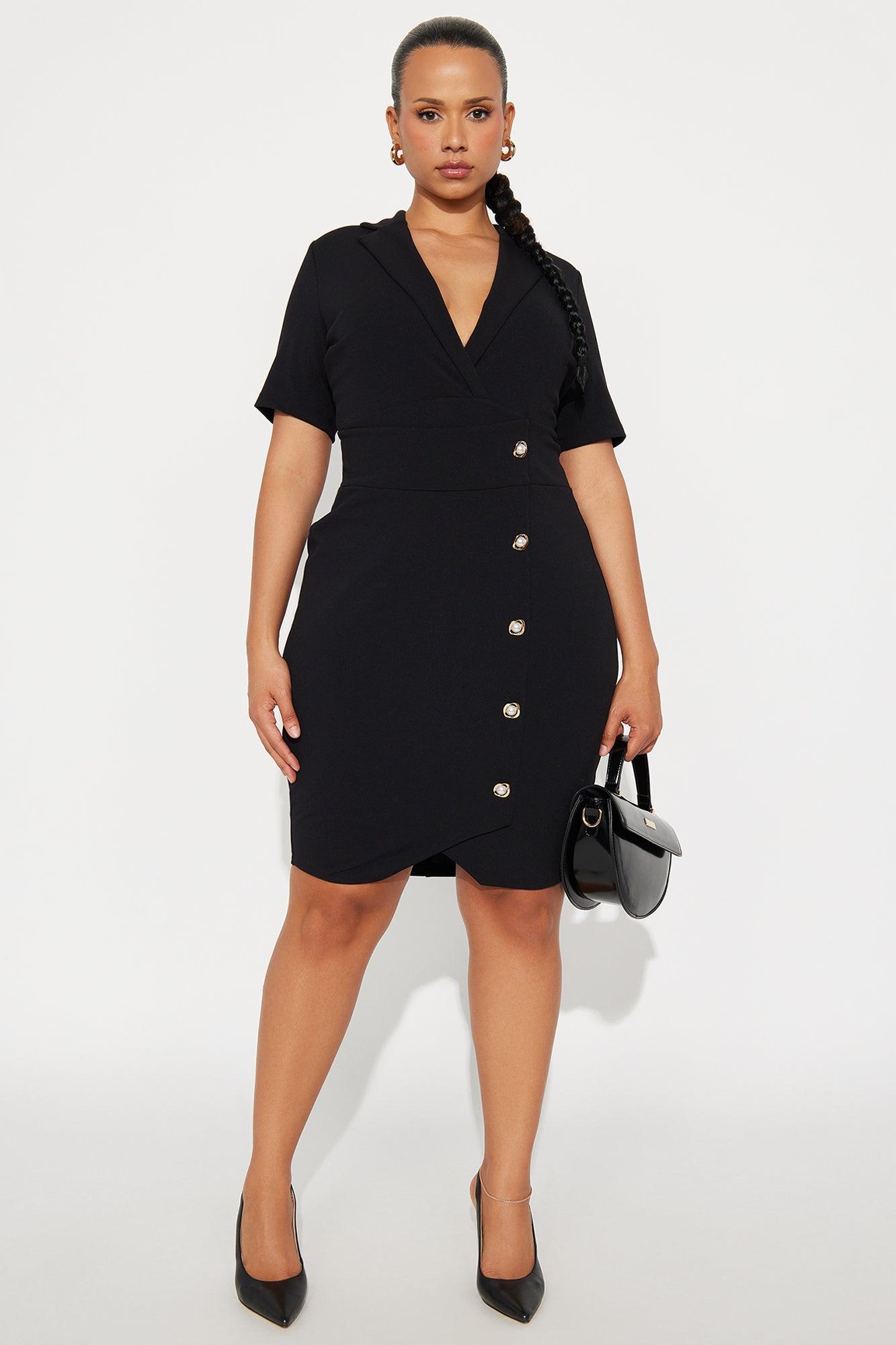Gia Collar Mini Shirt Dress - Black Product Image