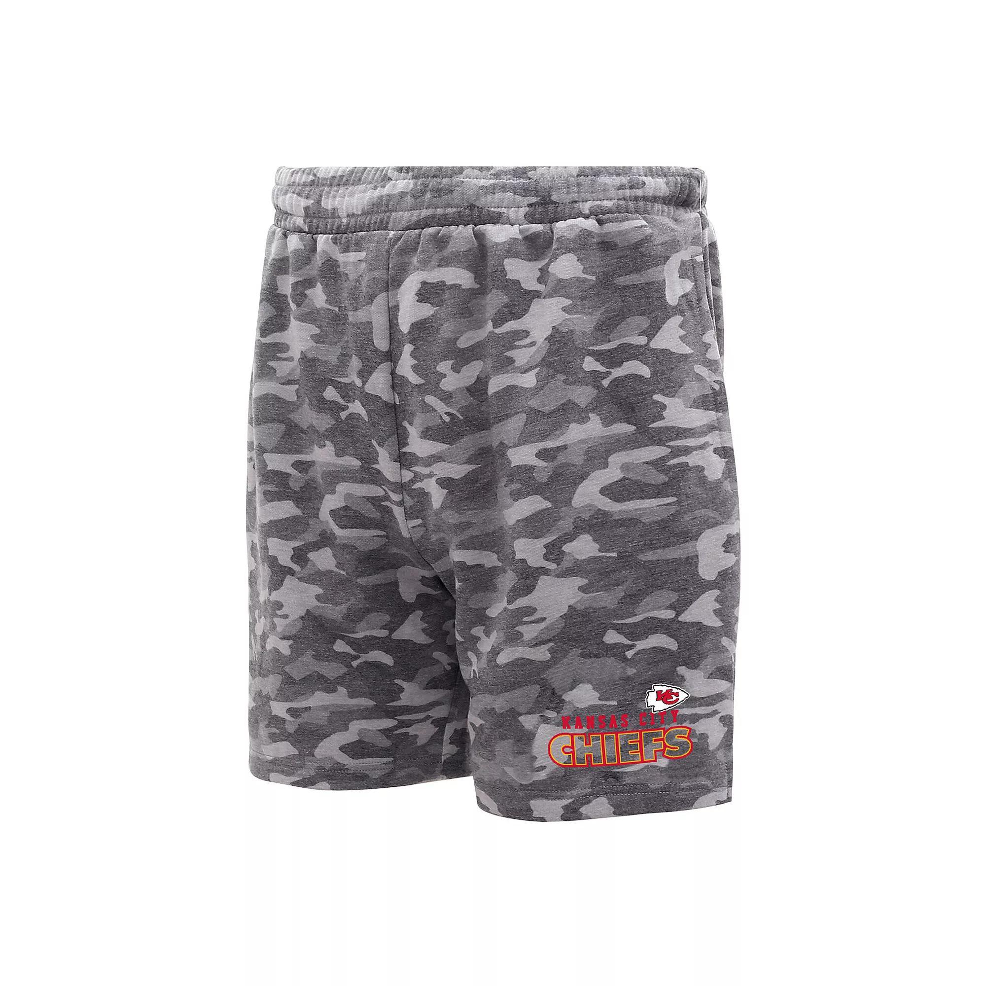 Men's Concepts Sport  Charcoal Kansas City Chiefs Biscayne Camo Shorts, Size: XL Product Image