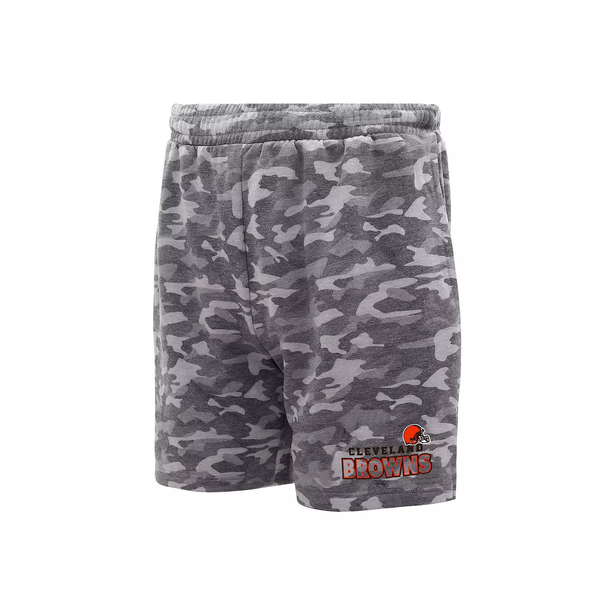 Men's Concepts Sport  Charcoal Cleveland Browns Biscayne Camo Shorts, Size: 2XL Product Image