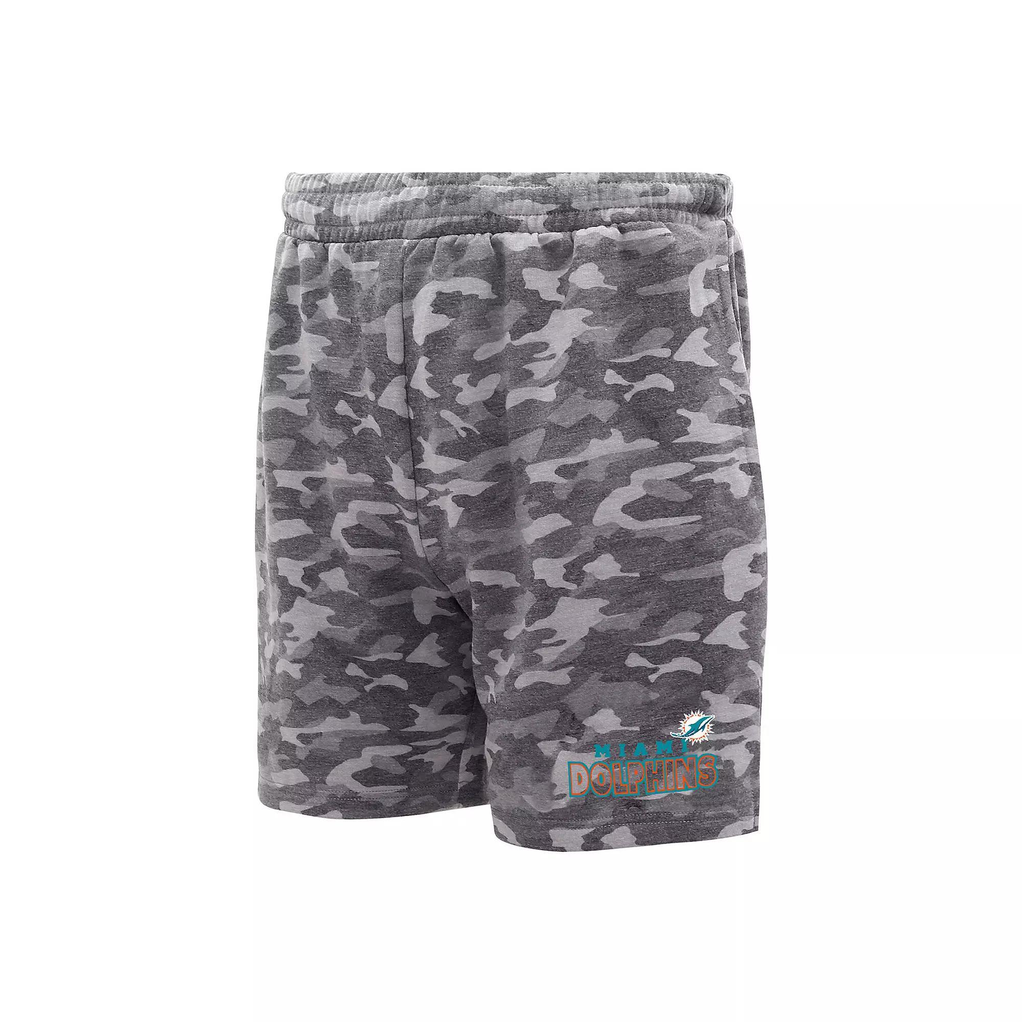 Men's Concepts Sport  Charcoal Miami Dolphins Biscayne Camo Shorts, Size: XL Product Image