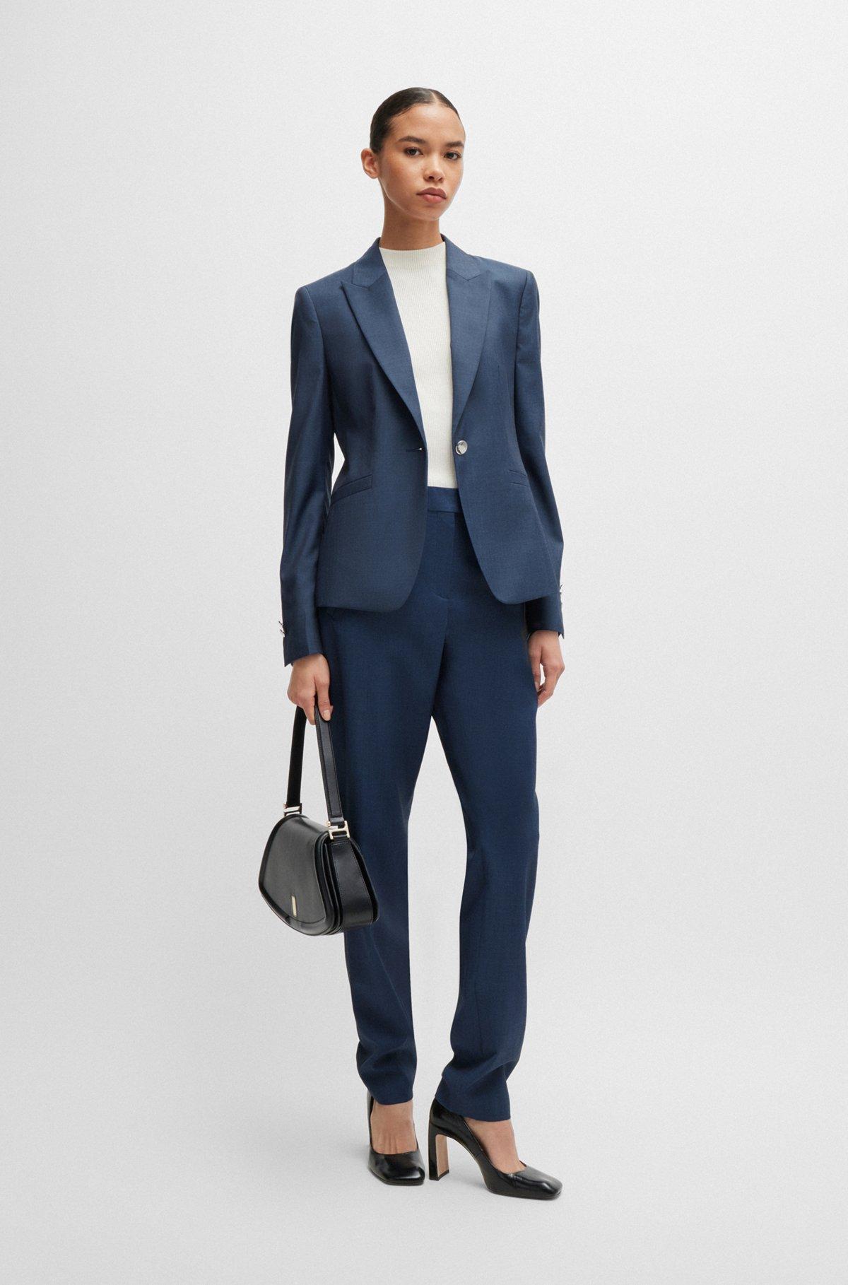 Slim-fit jacket in denim-effect wool twill Product Image