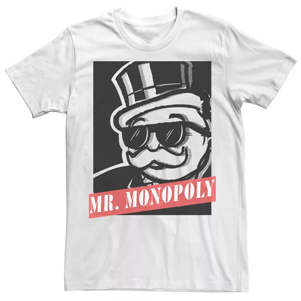 Men's Monopoly Mr. Monopoly Graphic Poster Tee, Size: 3XL, White Product Image