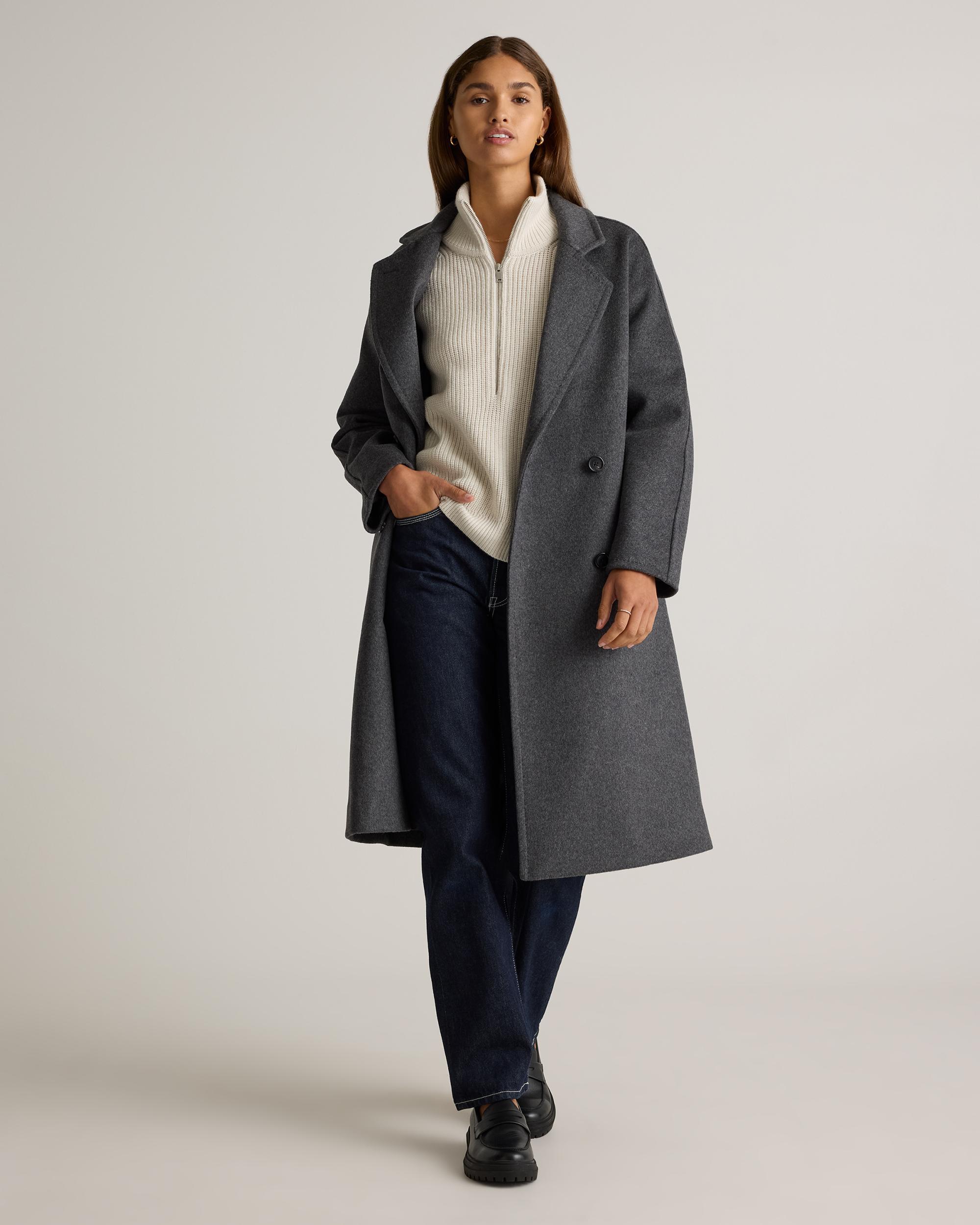 Quince | Women's Italian Wool Double-Breasted Slouch Coat Size XL Product Image