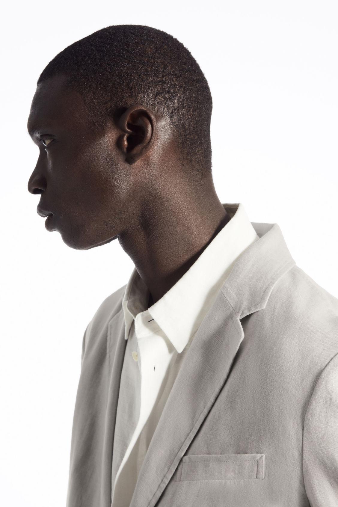 REGULAR UNSTRUCTURED LINEN BLAZER Product Image
