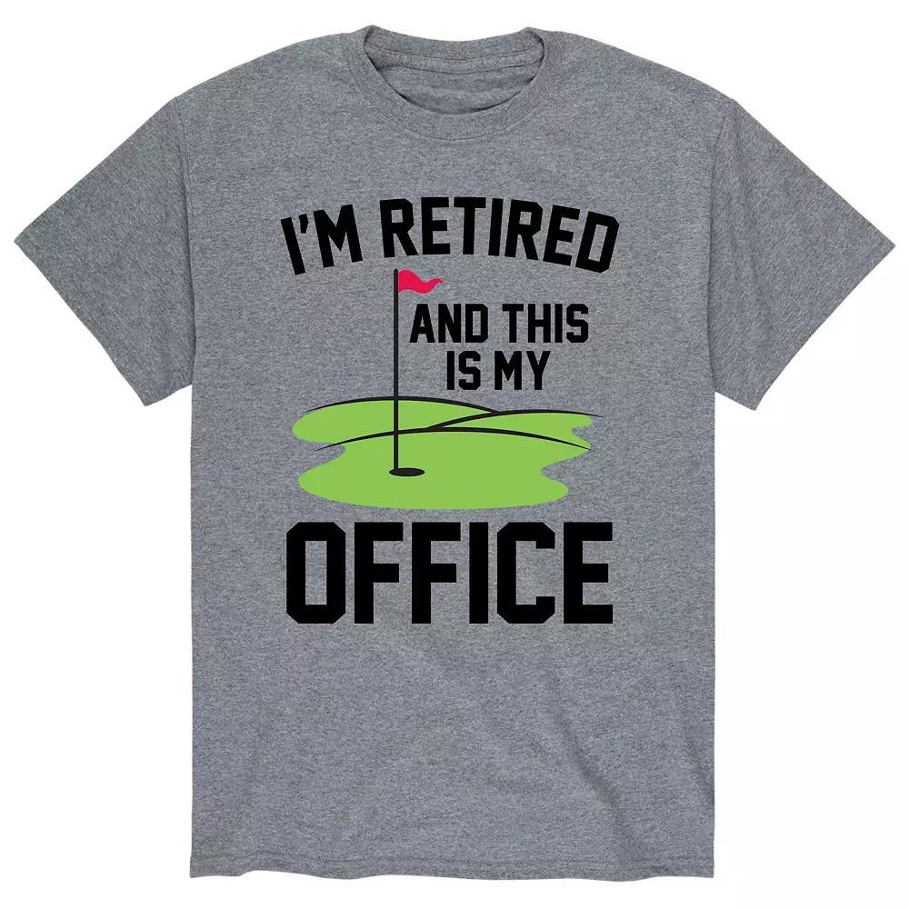 Big & Tall Golf "I'm Retired" Golf Green Office Graphic Tee, Men's, Size: 3XB, Gray Product Image