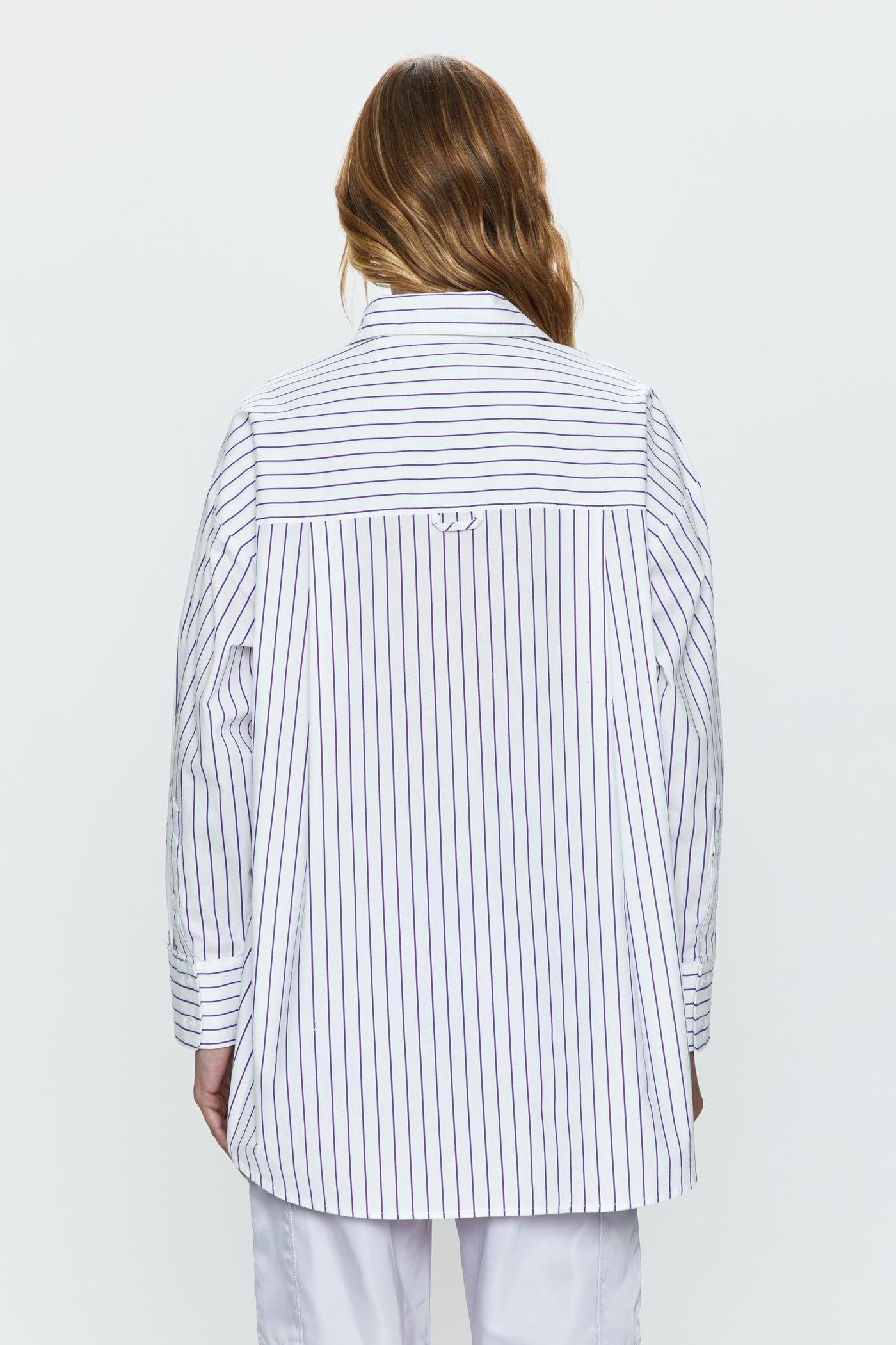 Rena Button Down Shirt- Violetta Stripe Product Image