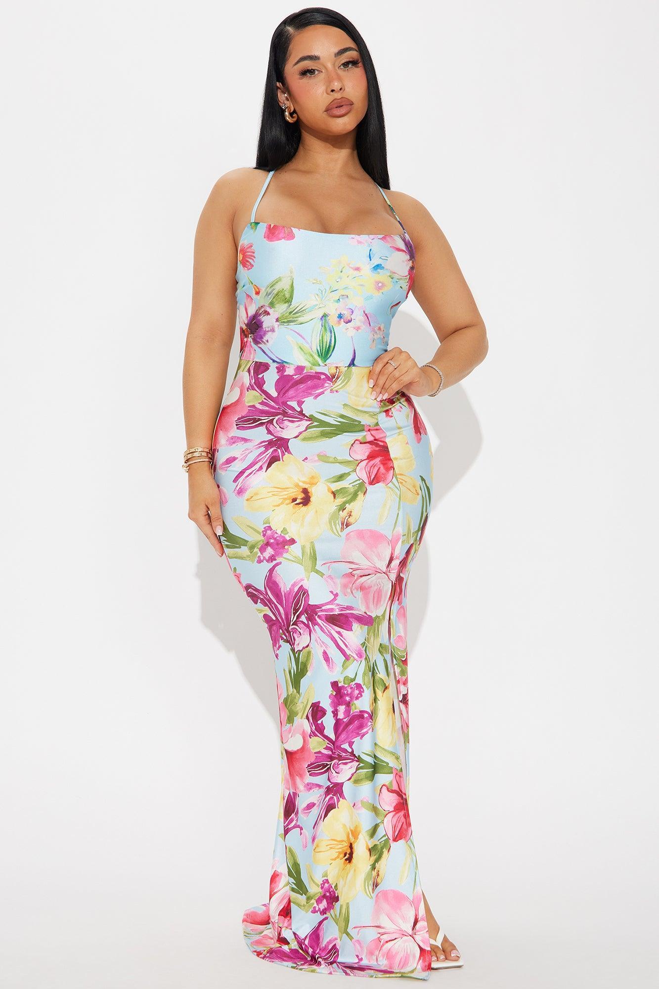 Odessa Floral Maxi Dress - Blue/combo Product Image