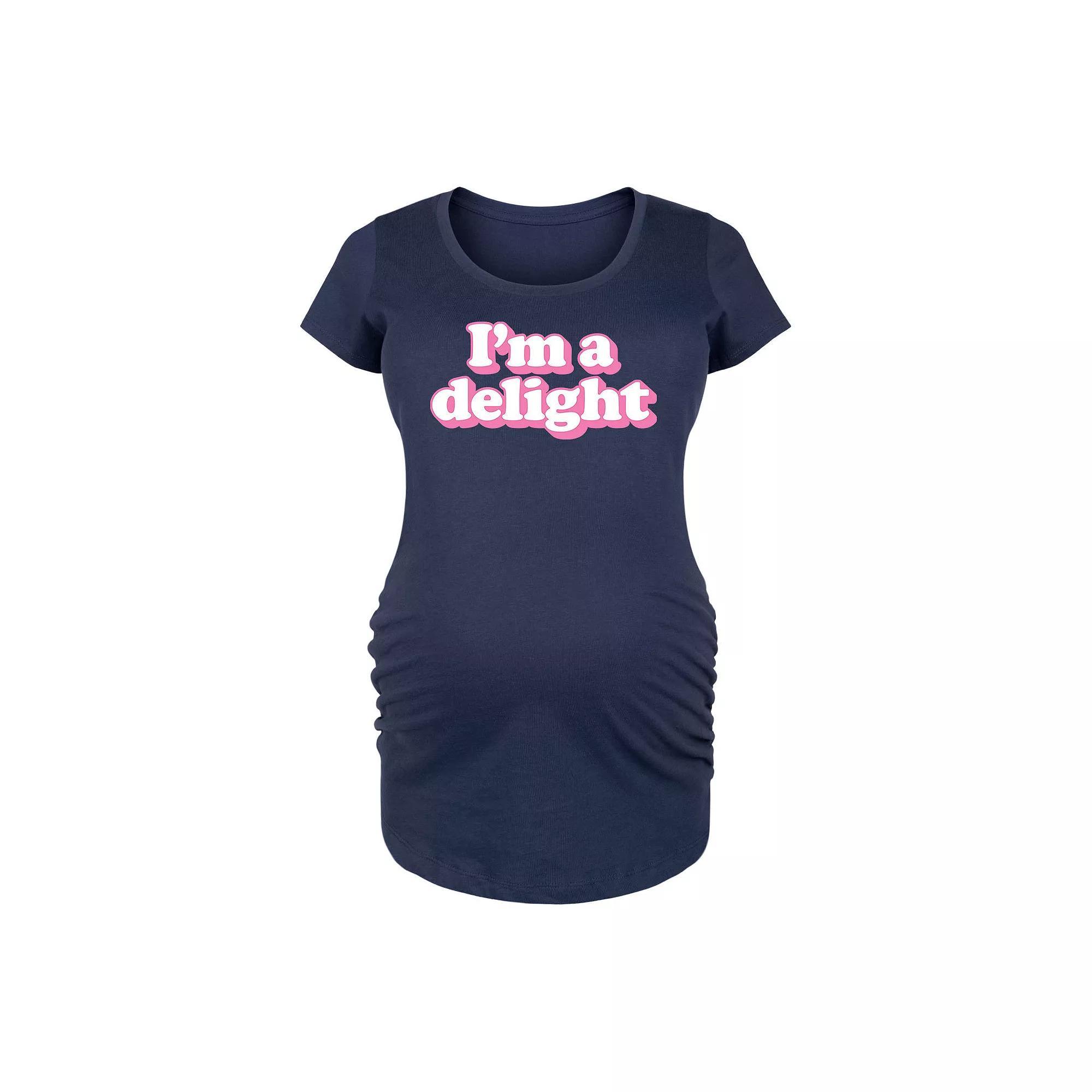 Maternity Im A Delight Graphic Tee, Womens Blue Product Image