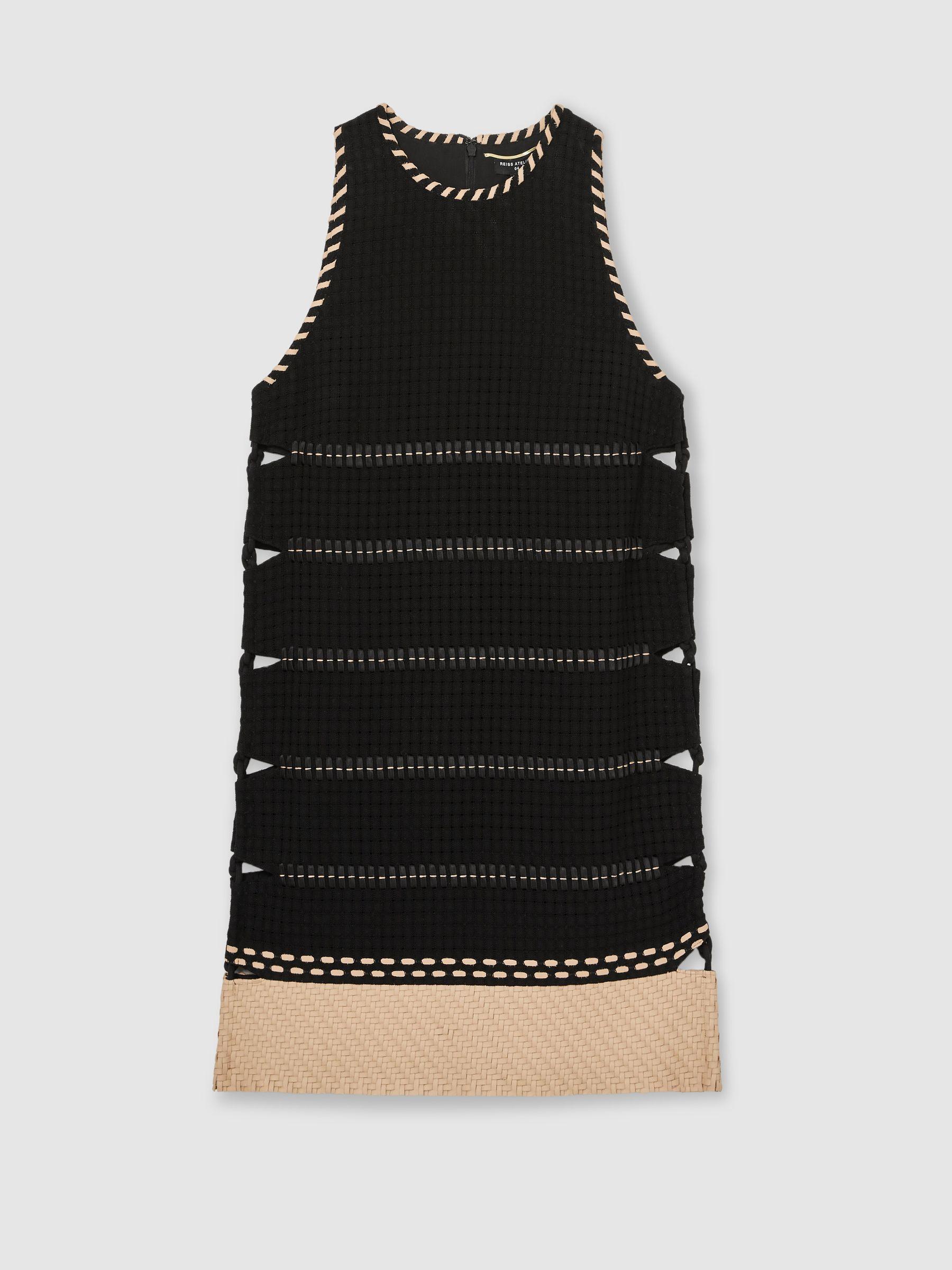 Atelier Cotton Whipstitch Mini Dress in Black Product Image