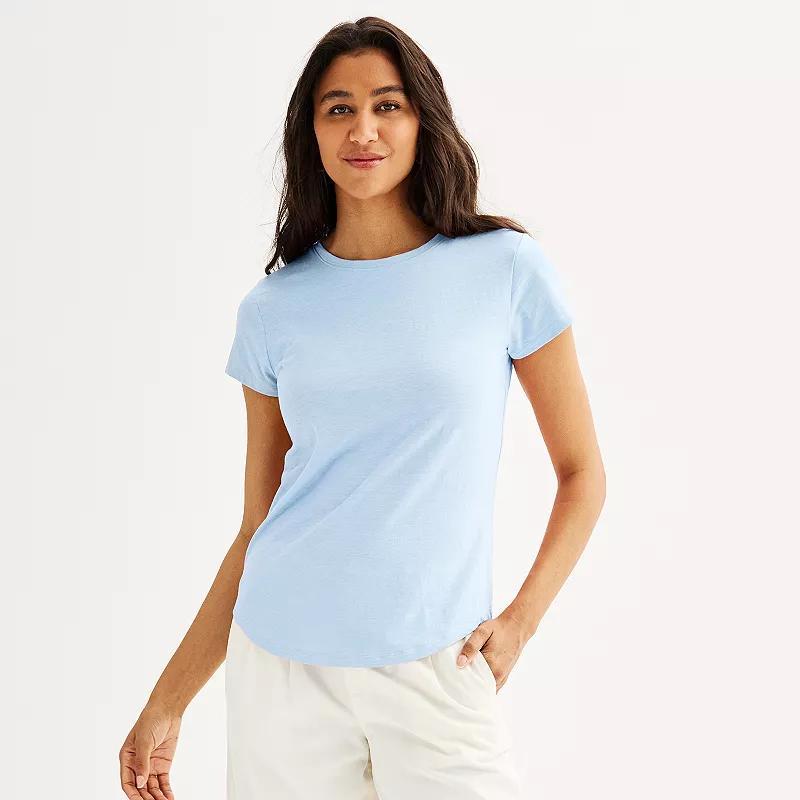 Women's Sonoma Goods For Life® Short-Sleeve Crew Tee, Size: Medium, Pitch Black Product Image