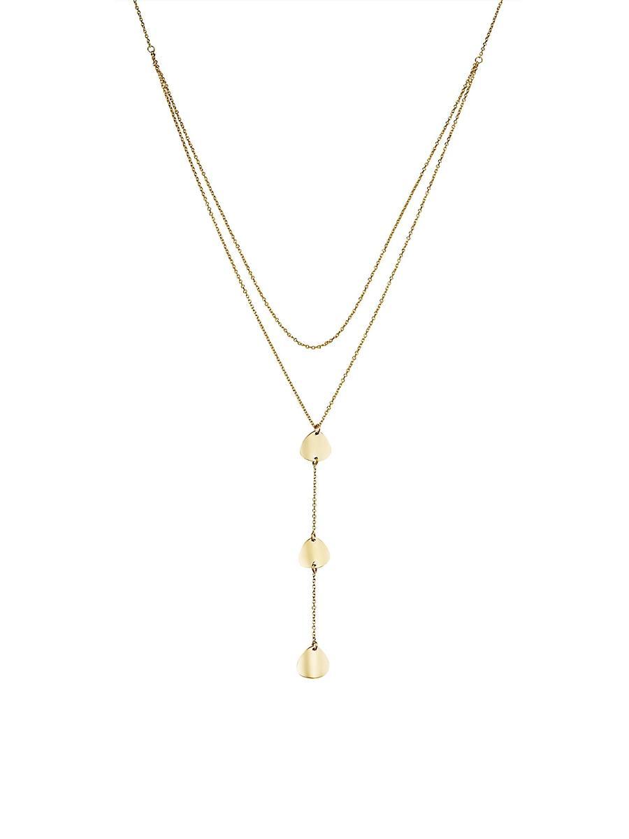 Womens 14K Yellow Solid Gold Botticelli Drop Necklace Product Image