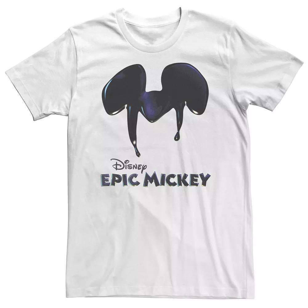 Big & Tall Disney Epic Mickey Dark Paint Drip Logo Tee, Men's, Size: 5XL, White Product Image