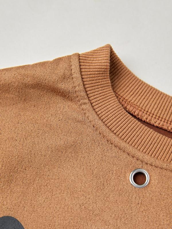Men's Suede Cross Chain Decor Sweatshirt Product Image