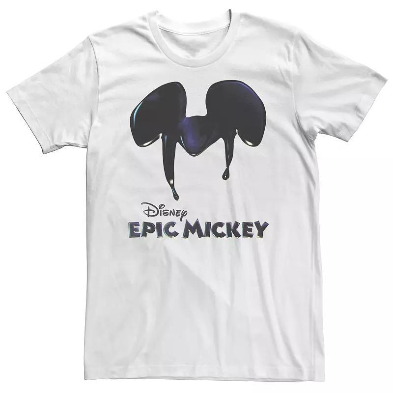 Big & Tall Disney Epic Mickey Dark Paint Drip Logo Tee, Men's, Size: 5XL, White Product Image