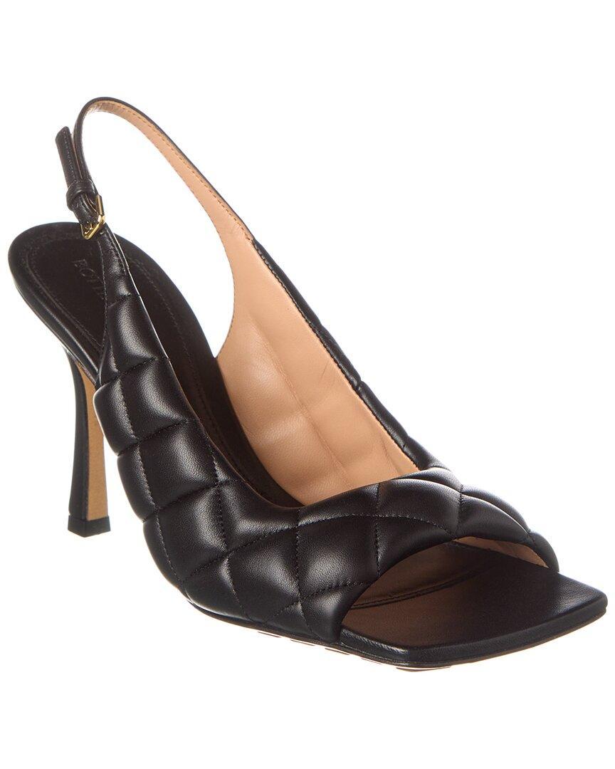 Padded Leather Slingback Sandals In Black Product Image