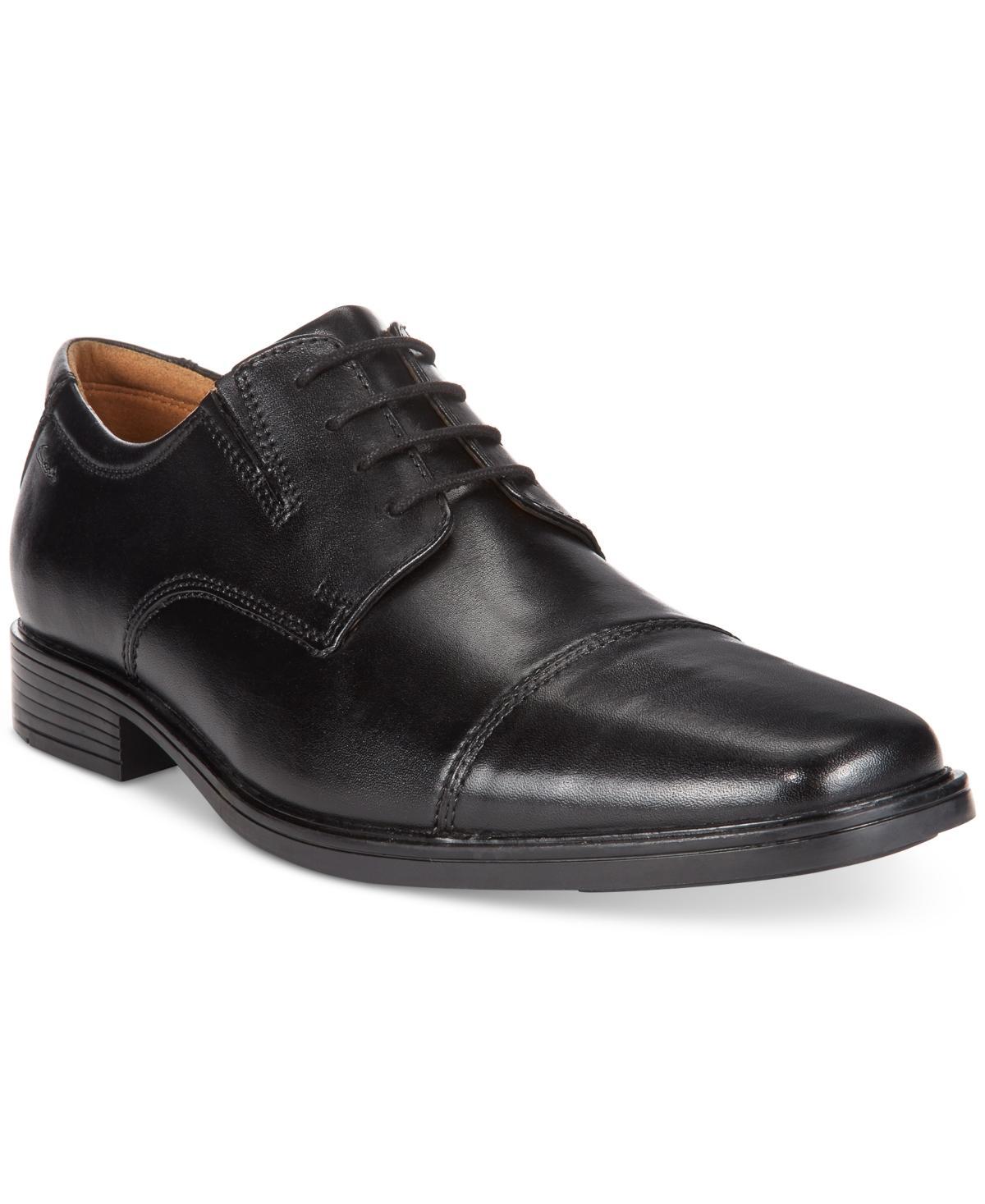 Clarks® Tilden Cap Men's Dress Shoes, Size: 8.5 Wide, Black Leather Product Image