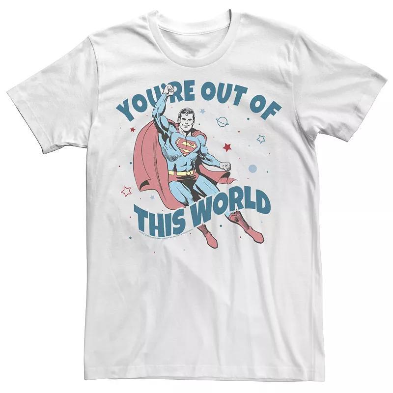 Big & Tall DC Comics Valentine's Day Superman "You're Out Of This World" Tee, Men's, Size: 4XL, White Product Image