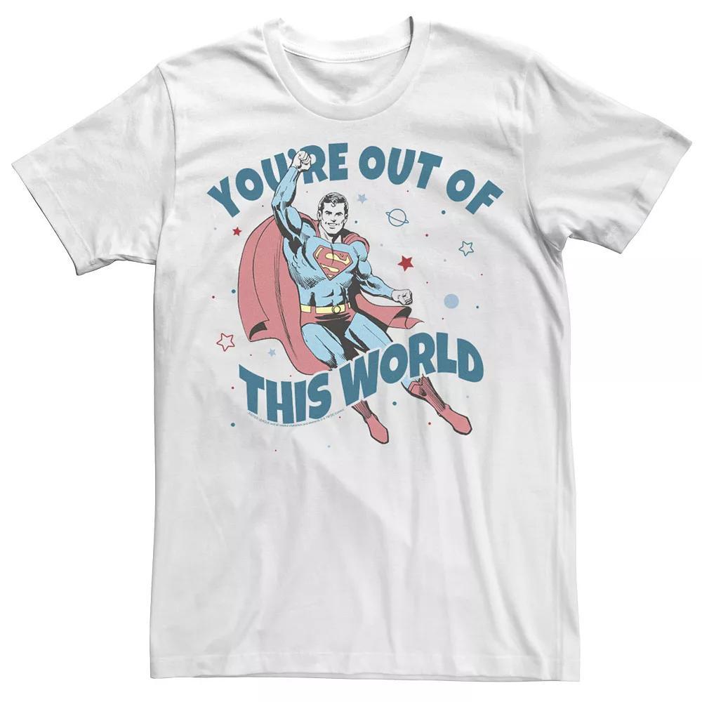 Big & Tall DC Comics Valentine's Day Superman "You're Out Of This World" Tee, Men's, Size: 4XL, White Product Image