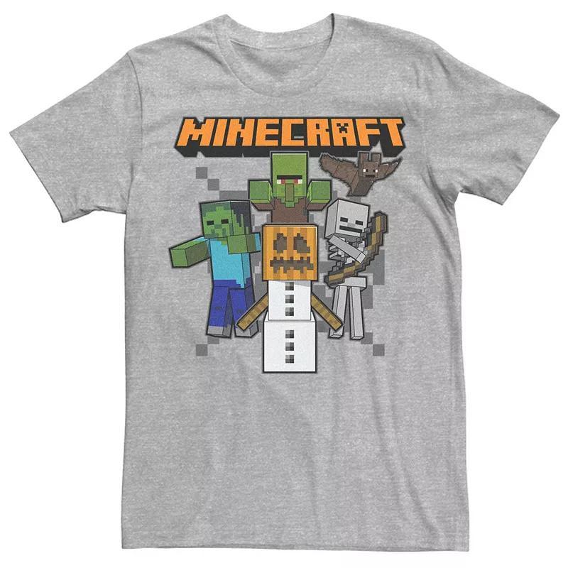 Big & Tall Minecraft Halloween Characters Halloween Graphic Tee, Men's, Size: XXL Tall, Athletic Grey Product Image