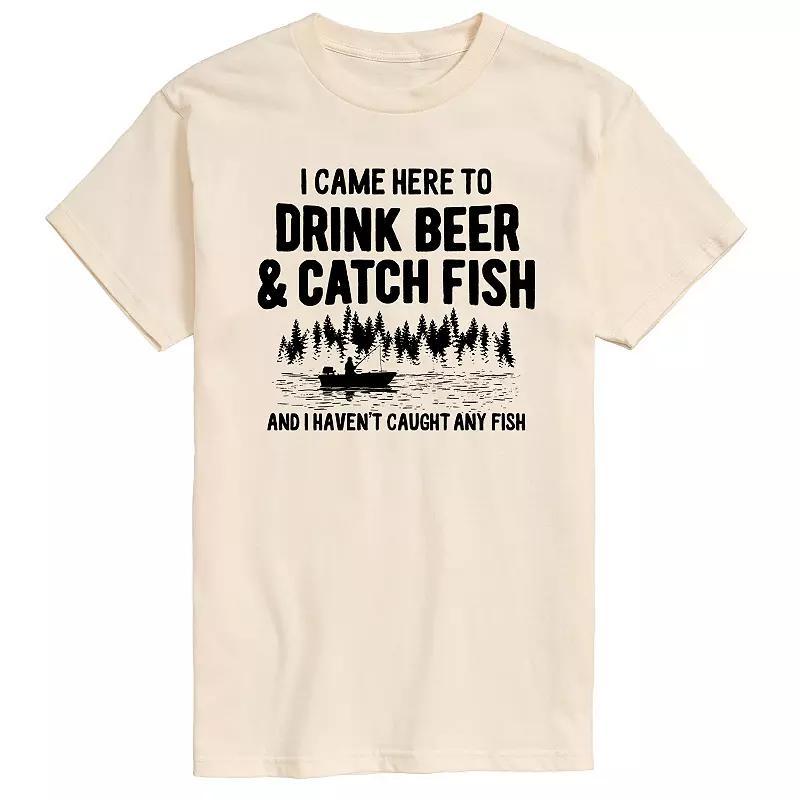 Big & Tall Drink Beer And Catch Fish Graphic Tee, Mens Product Image