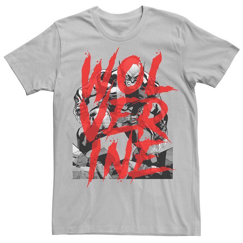 Men's Marvel Wolverine Overwrite Poster Tee, Size: Medium, Silver Product Image