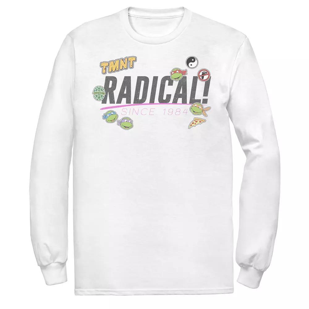 Men's Ninja Turtles Radical! Patch Collage Long Sleeve Tee, Size: 3XL, White Product Image