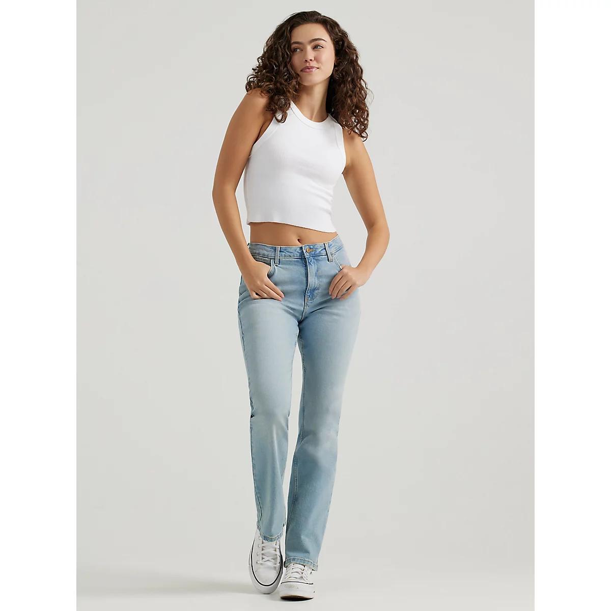 Women's Wrangler® High Rise Bold Boot Jean in Light Wash Product Image