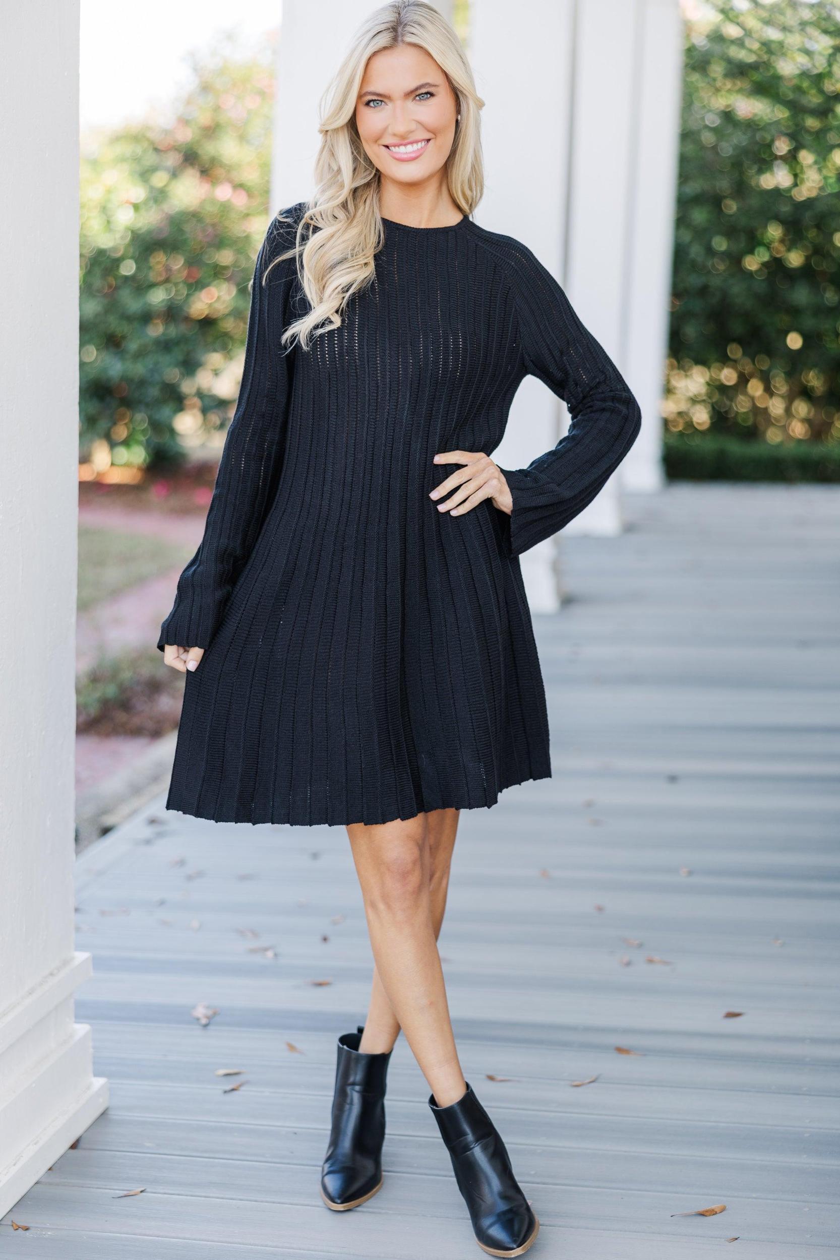 All The Help Black Sweater Dress Female Product Image