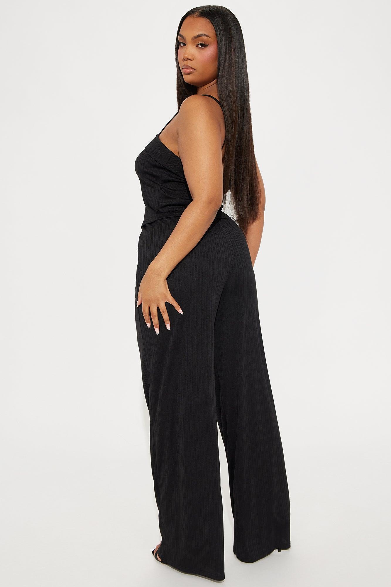 Jazzlyn Wide Leg Pant Set - Black Product Image