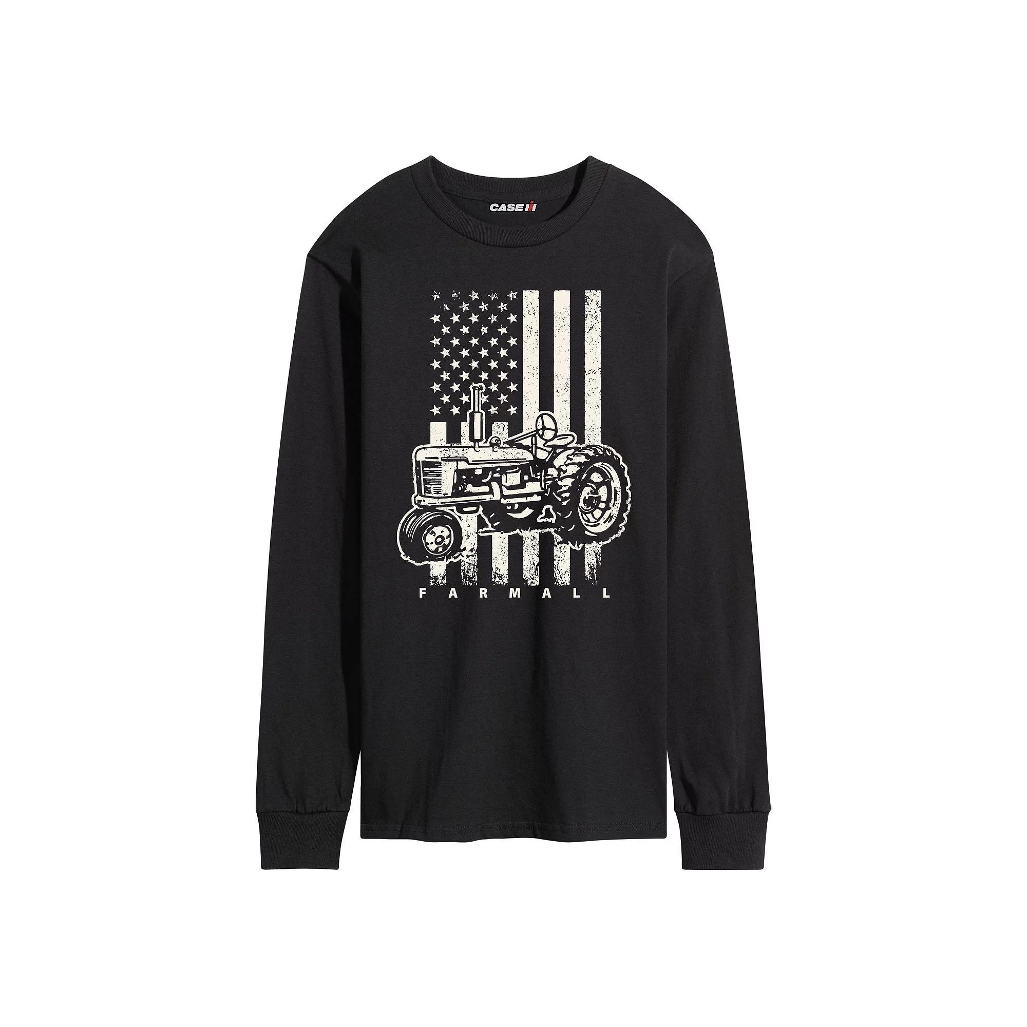 Mens Case IH American Flag Long Sleeve Graphic Tee Product Image