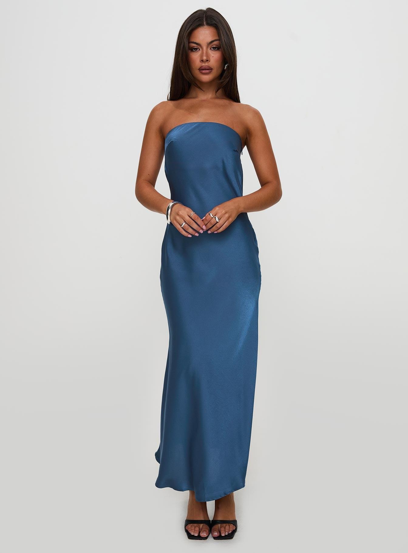 Haley Maxi Dress Mid Blue Product Image