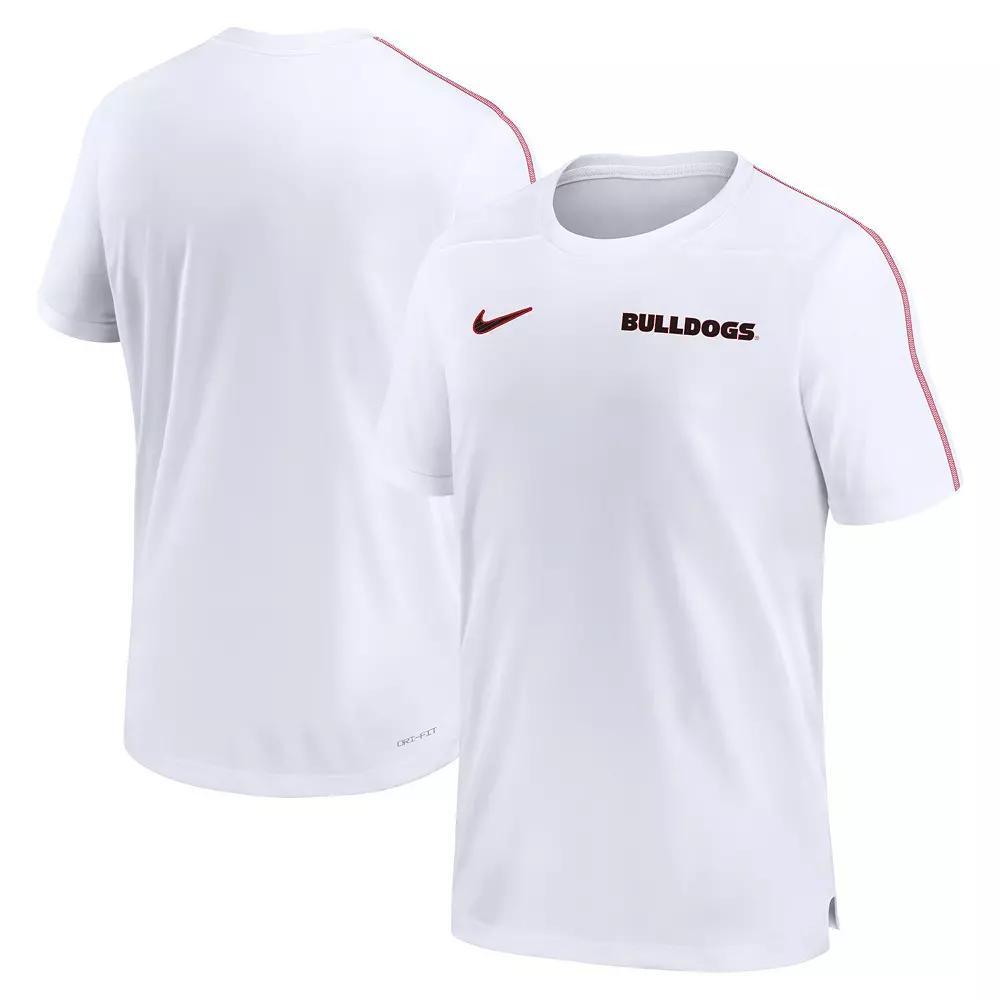 Men's Nike White Georgia Bulldogs 2024 Sideline Coach Performance Top, Size: XL Product Image