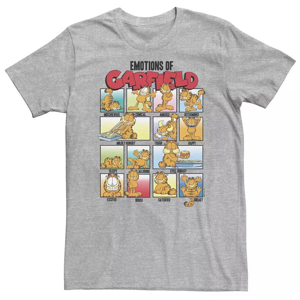 Big & Tall Garfield Emotions Portrait Panels Tee, Men's, Size: 3XL Tall, Athletic Grey Product Image