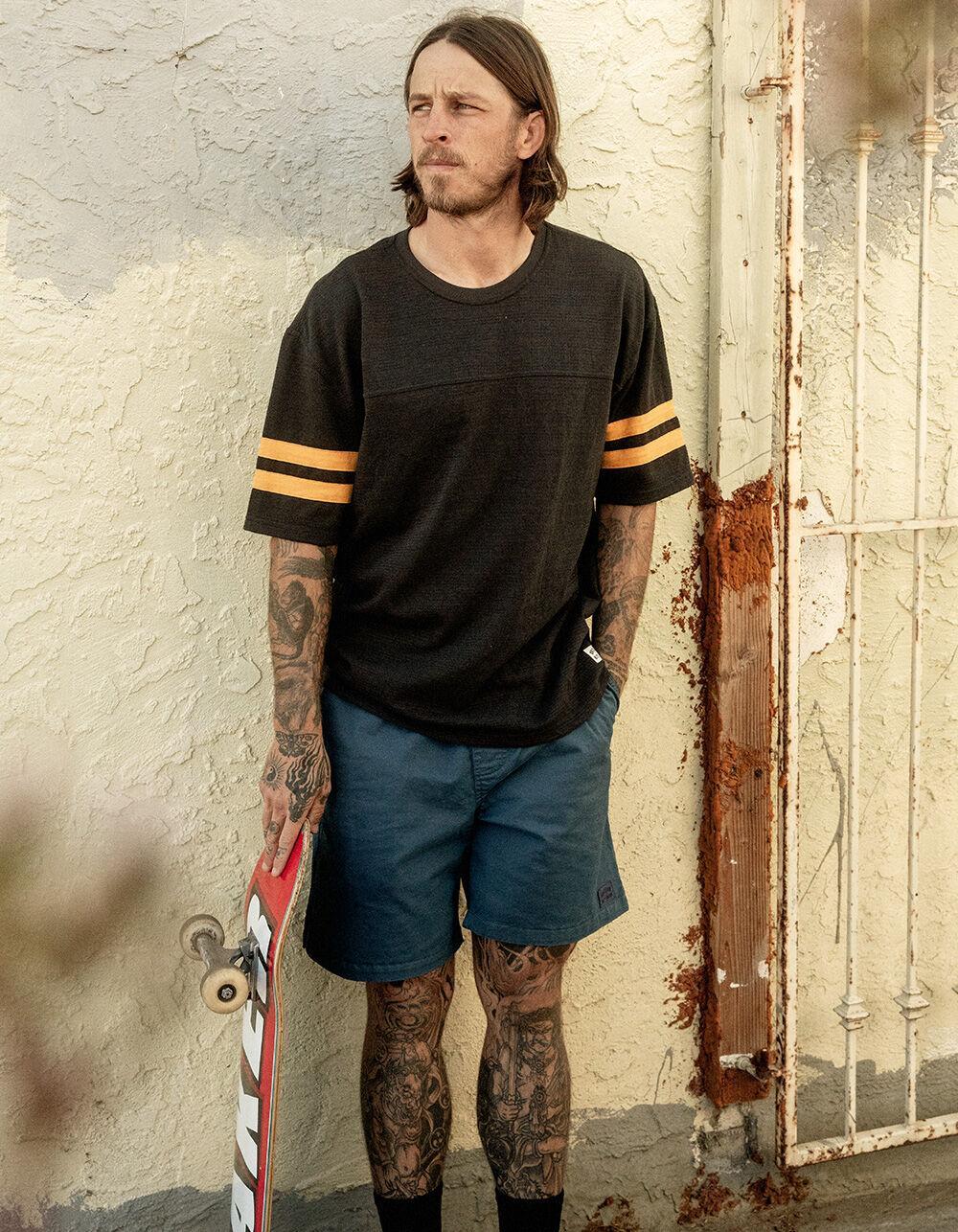BRIXTON Vintage Mens Mesh Football Jersey - BLACK Product Image