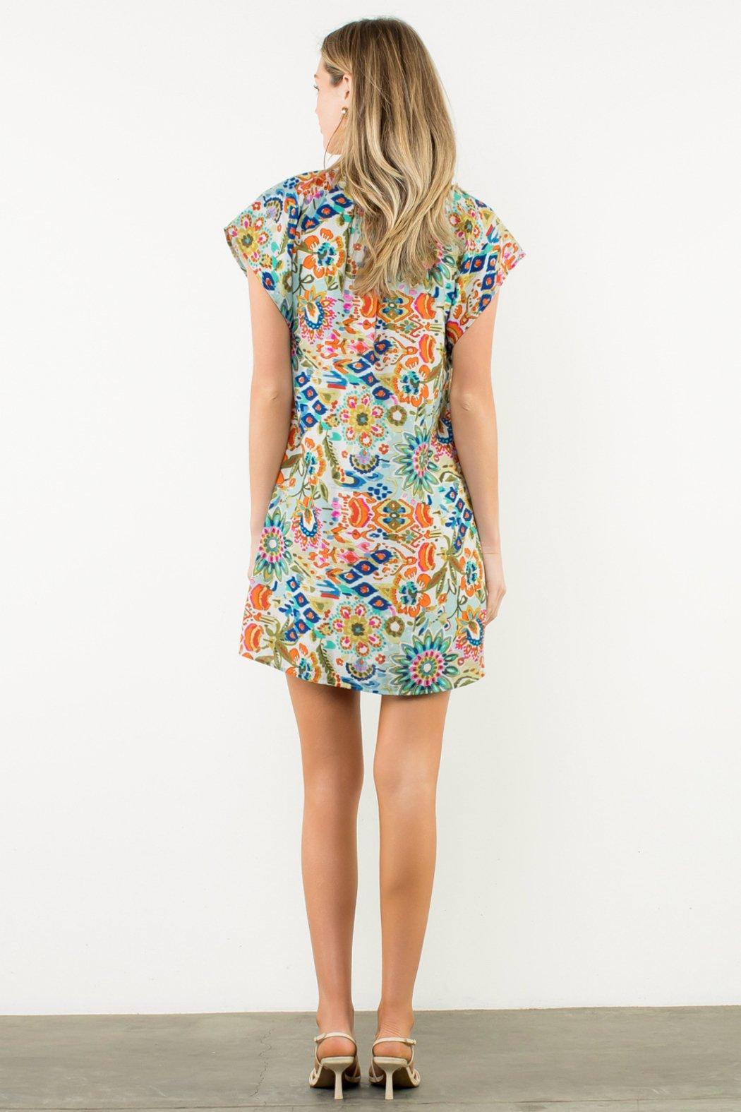 Short Sleeve Multi Color Dress Product Image