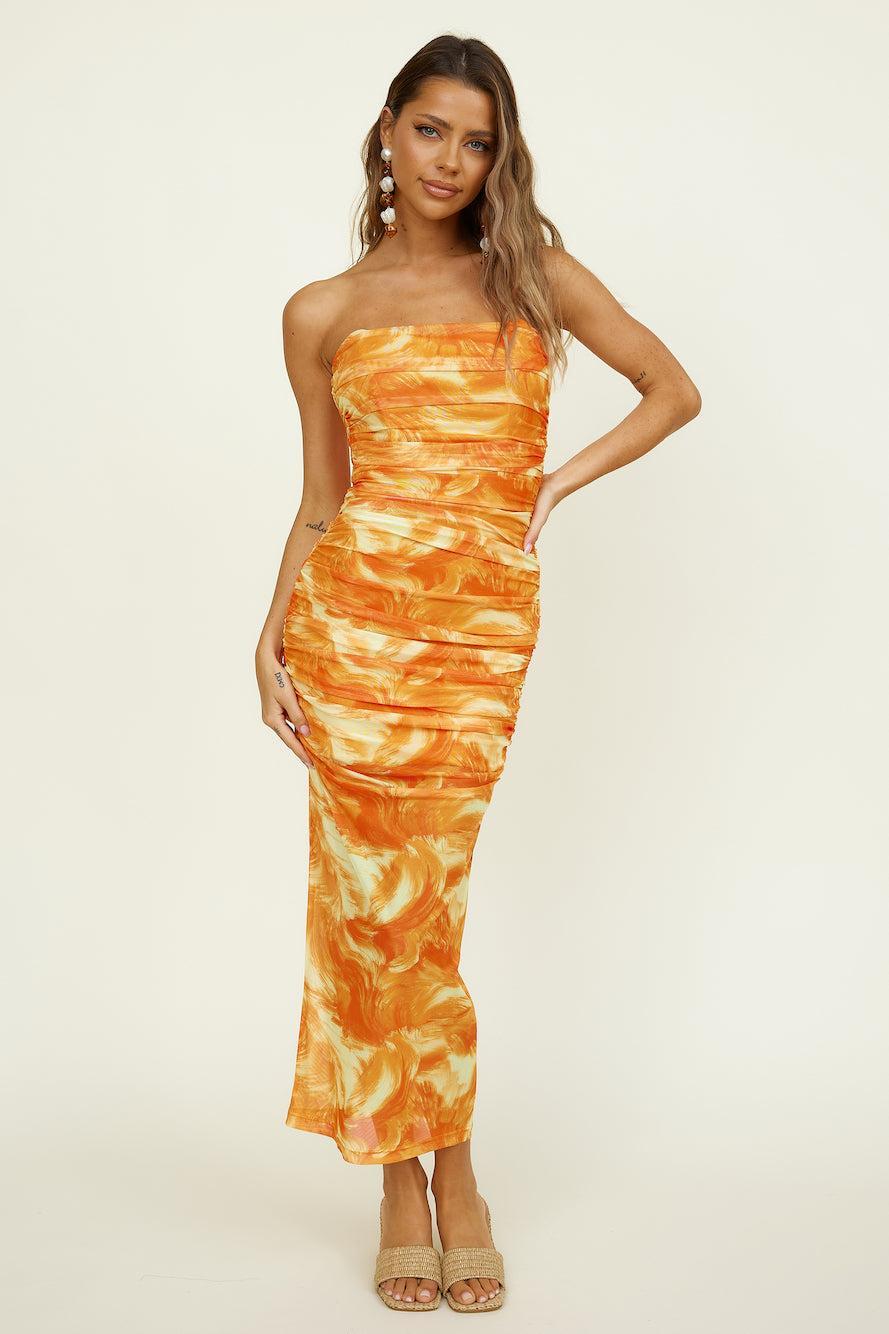 Burning Palms Maxi Dress Orange Product Image