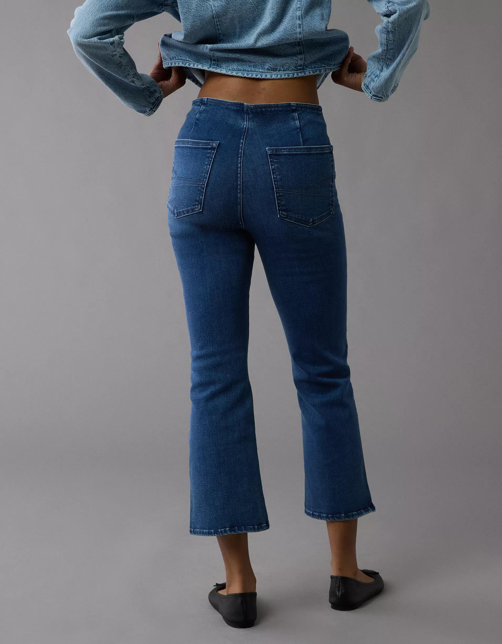 AE Luxe Pull-On High-Waisted Kick Bootcut Crop Jean Product Image